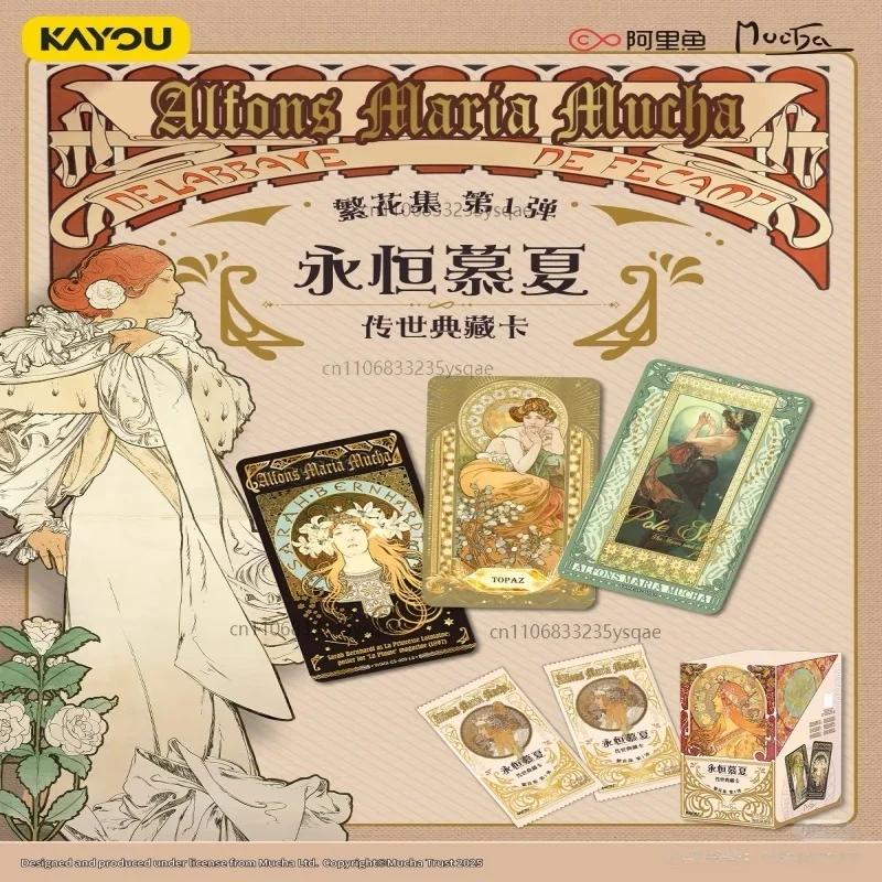 KAYOU Genuine Timeless Mucha Card Legacy Series Flower Collection Card The Magic of Line Cards Art Gifts Toys