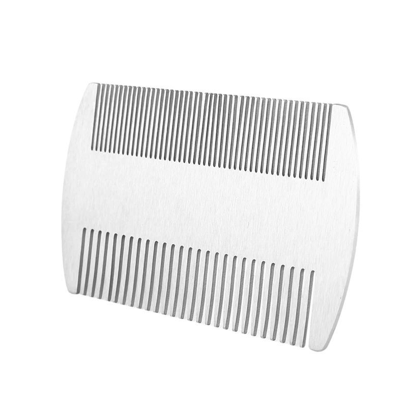 Dual Action Stainless Steel Edc Credit Card Size Comb Wallet Comb Pocket Comb Anti-Static Hair Comb Beard Mustache Comb For Man