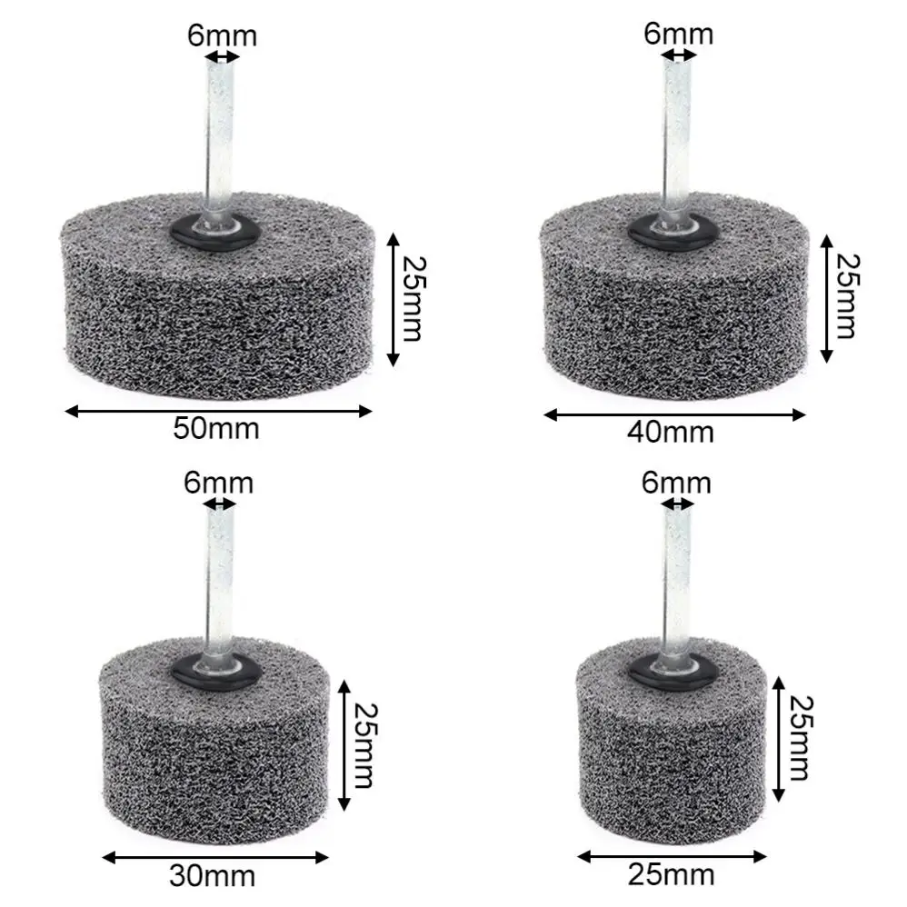 Punte per molatura testa di molatura in fibra cilindrica mola in Nylon diametro gambo ruota di lucidatura 6MM per utensili per lucidatura trapano