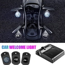 2pcs Magnetic Car Door Laser Projector  Welcome Light  Auto Accessories For Volkswagen VW R Line R Golf 6 7 Passat Polo Jetta B6