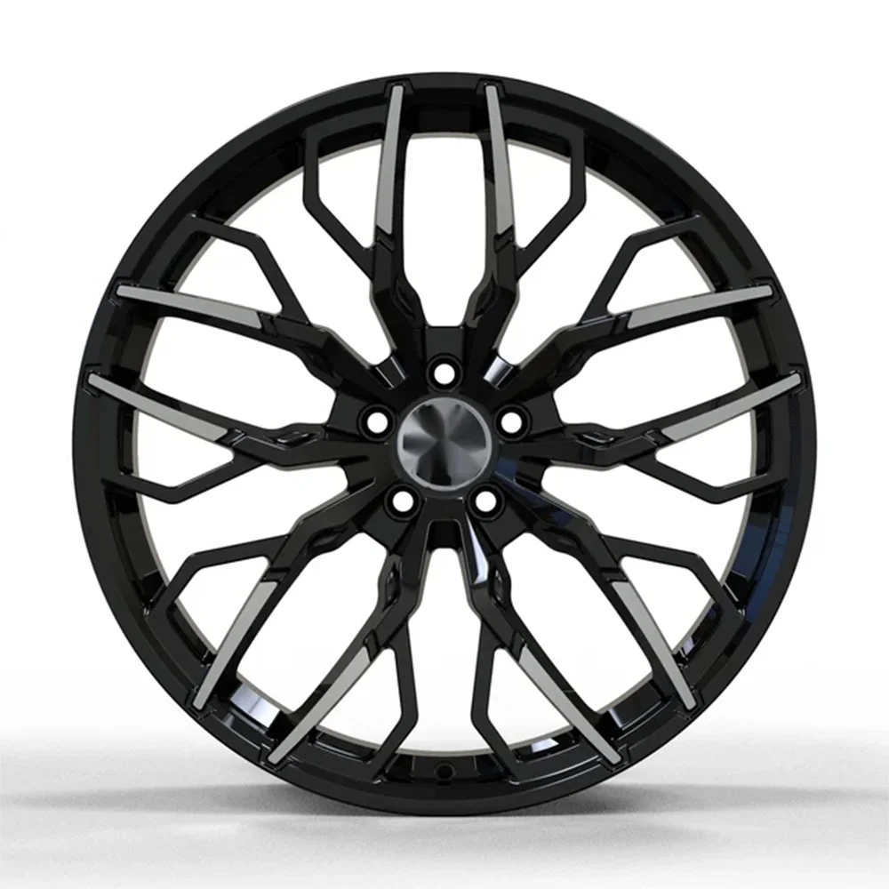 High Performance 17-20 Inch Forged Alloy Wheels Brushed Black  PCD Multi- Spoke Design for Cars New Condition