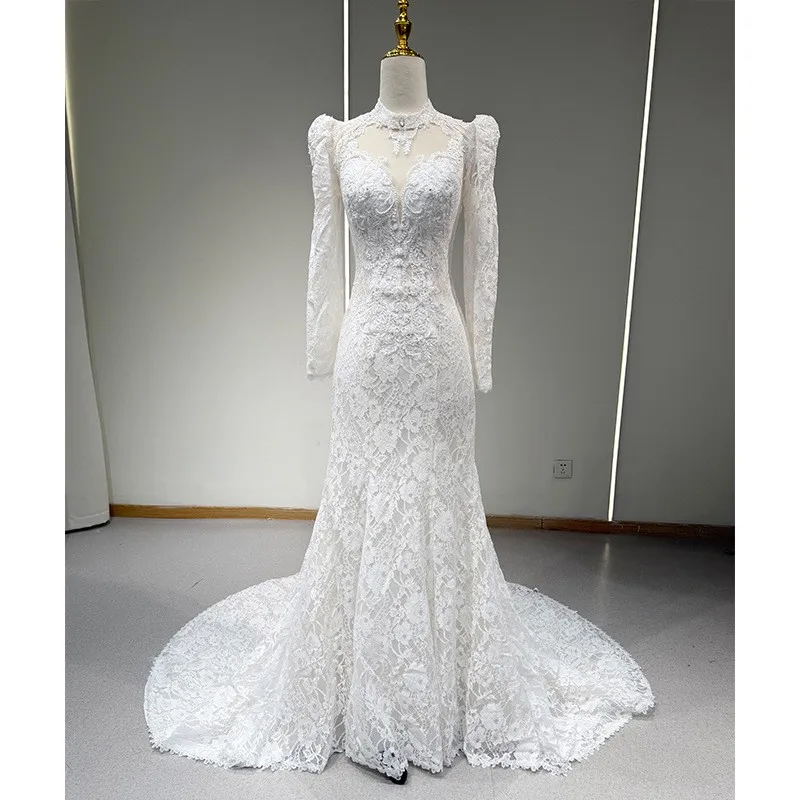 

A new lace fishtail chiffon main fabric dress for people to go out