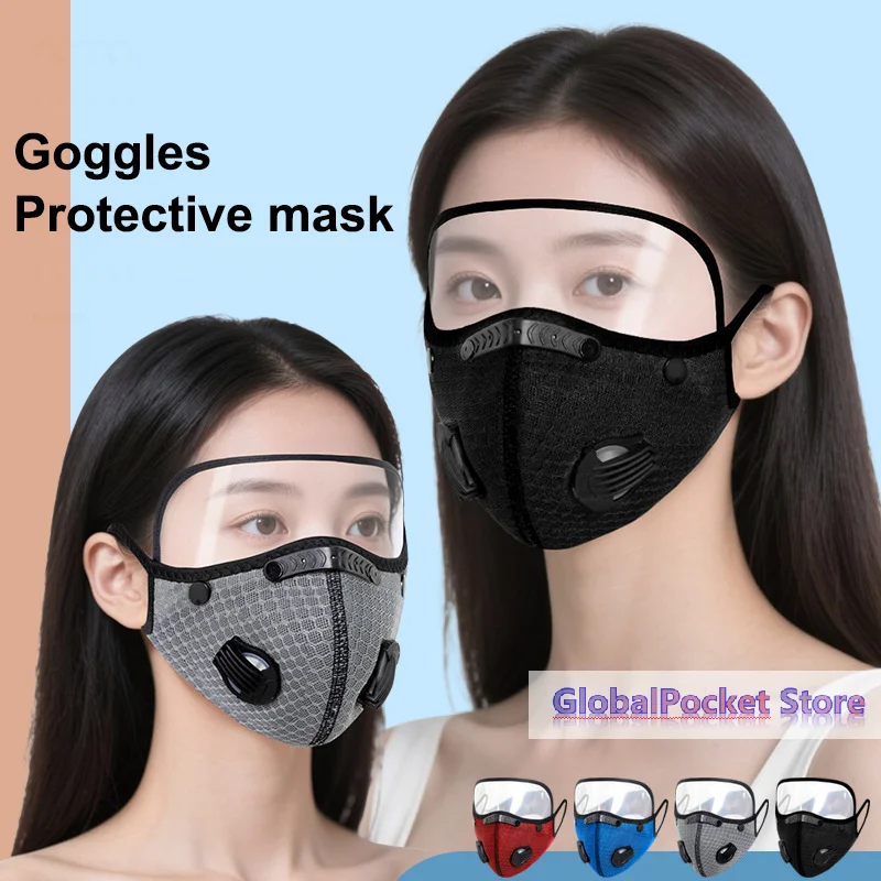 

New Cycling Face Mask With Filter Goggles Dust Mask Sport Washable Reusable Facemask For Men Bandana Actived Carbon Filters