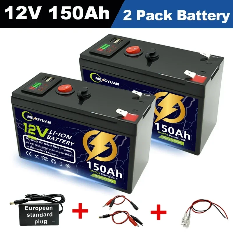 

12V 150Ah Lithium LiFePO4 Deep Cycle Battery for Solar,Fish Finder,Lighting, Power Wheels,Off-Grid Applications Built-in BMS