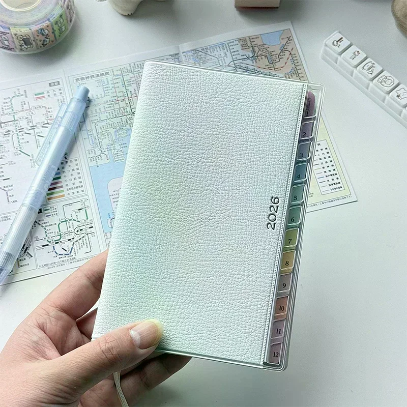 

Блокнот-календарь, дневник 2026, планировщик с радужным кортикальным расписанием, справочник, высококачественный ежемесячный еженедельный план, рабочие заметки