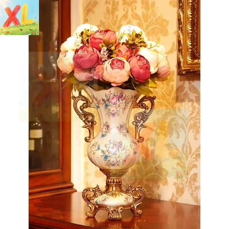 Vase européen américain, décoration de maison, table à manger, salon, meuble TV, arrangement floral, simulation créative, arrangement de fleurs