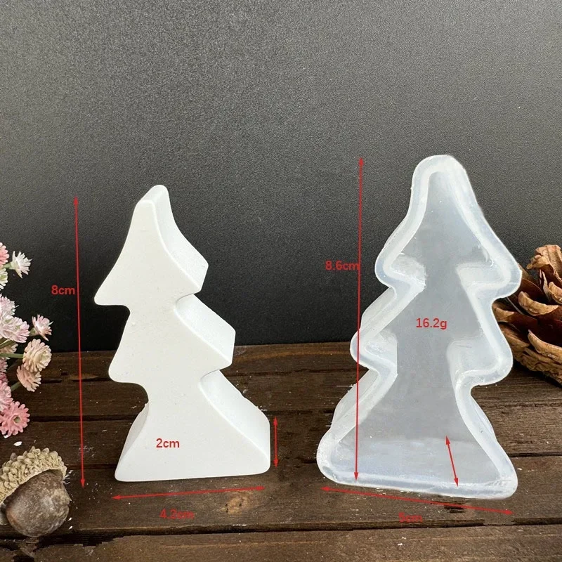 New Christmas Tree Silicone Molds Scented Candles Mold Plaster Concrete Mould Xmas Ornaments Home Decoration Holiday Ornaments