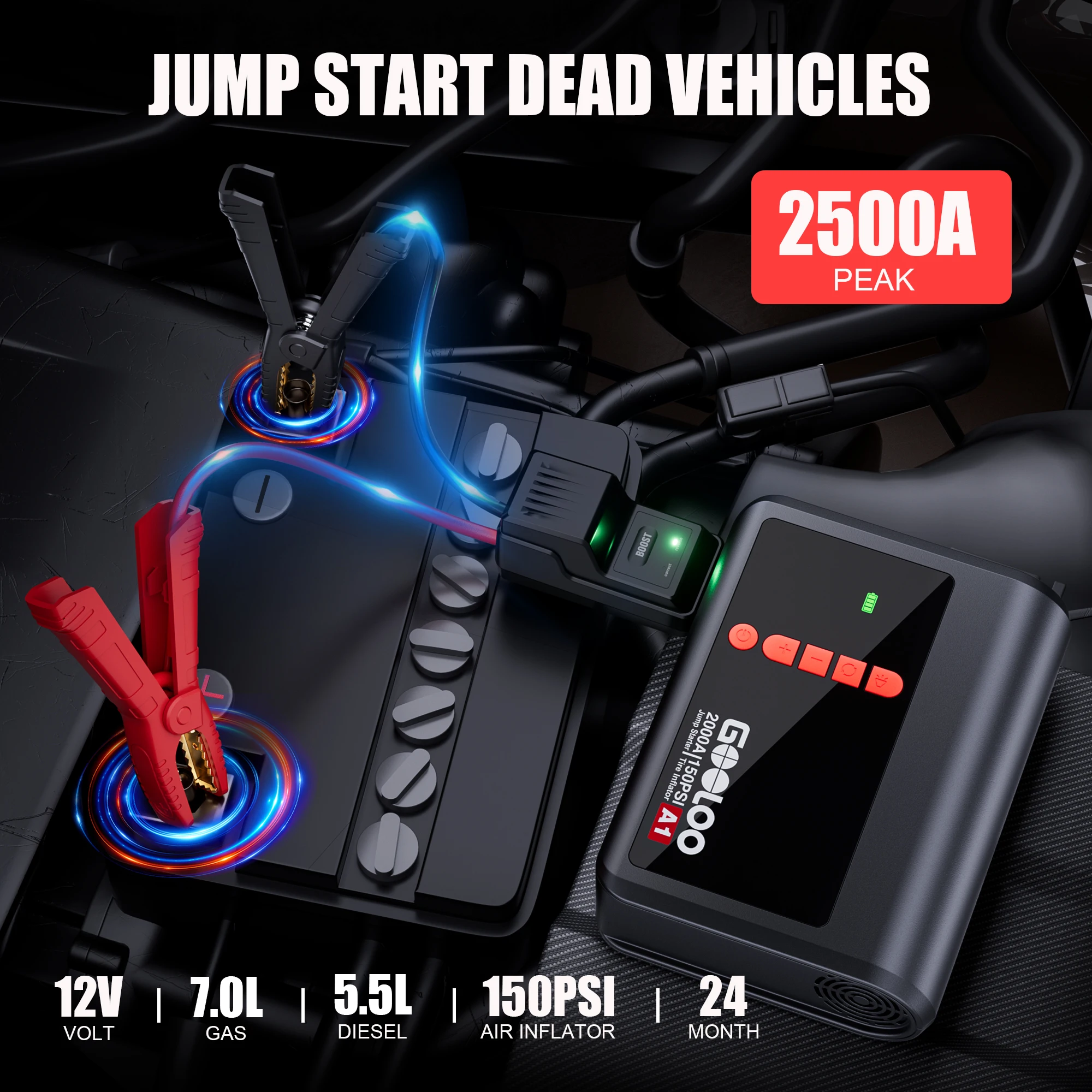 GOOLOO A1 Jump Starter with Ai - đánh giá và giá Portable Jump Starter