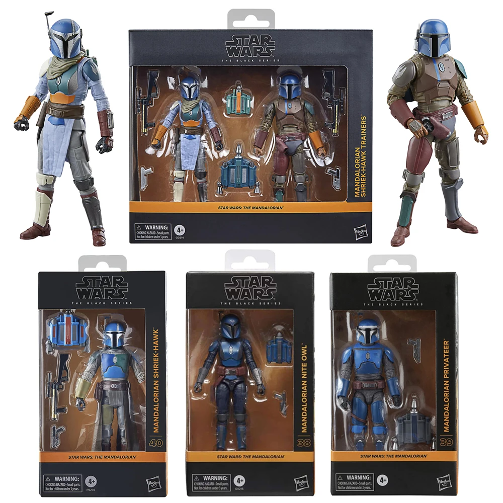 

[In-Stock] Hasbro Star Wars The Black Series Mandalorian Shriek-Hawk Trainers, Nite Owl, and Privateer 6-Inch Action Figure Toys