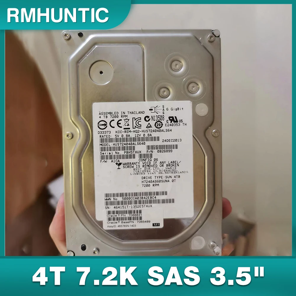 HUS724040ALS640 Opslag Harde Schijf 4T 7.2K Sas 3.5 "6Gb Hard Drive