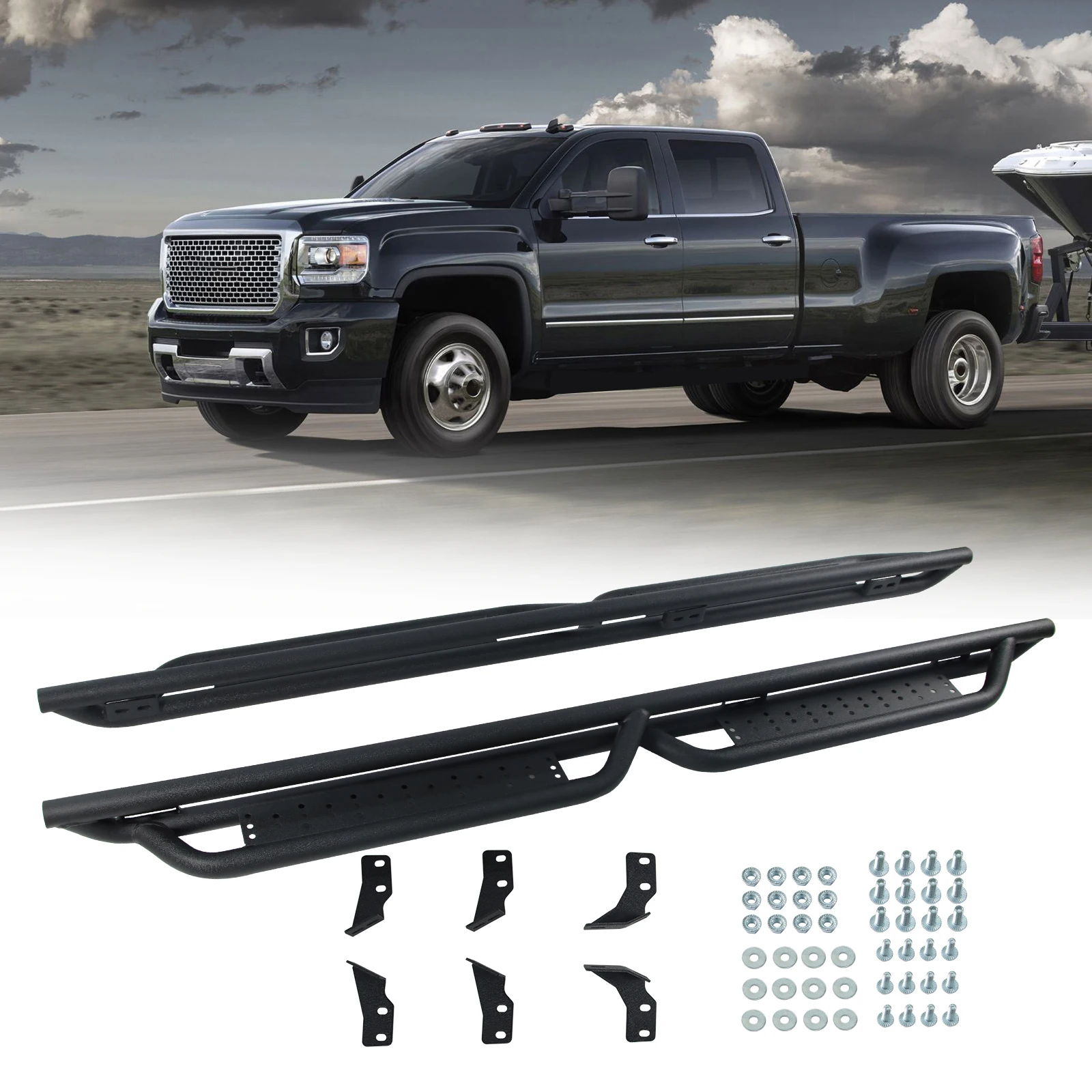 

Side Step Nerf Bars Running Boards for 05-23 Toyota Tacoma Double Cab