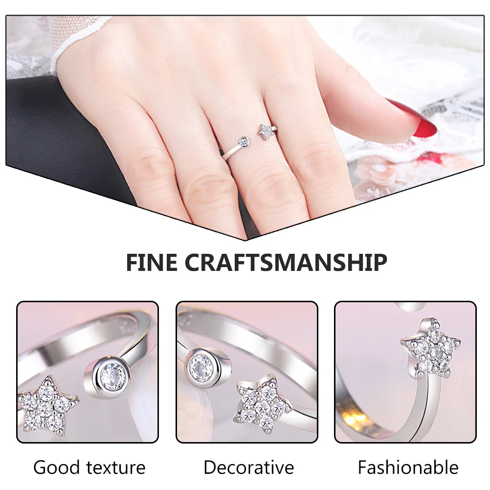 

1Pcs Star Finger Ring Stylish Adjustable Opening Ring Trendy Women Jewelry Simple Fashion Decoration Chic Accessory