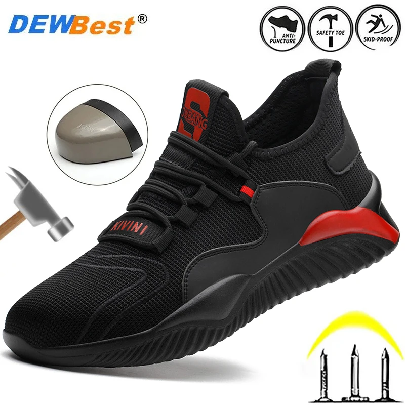 

Men's button safety, anti smashing, anti stab, anti slip, wear-resistant workwear shoes, lightweight protective work shoes