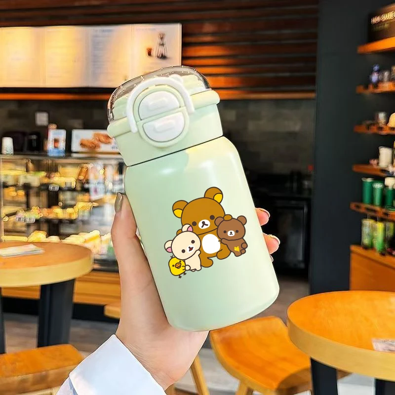 500 مللي Rilakkuma كوب قارورة عازلة فتاة بوي زجاجة مياه حرارية للنساء الفولاذ المقاوم للصدأ كوب قهوة حراري كوب معزول مانعة للتسرب