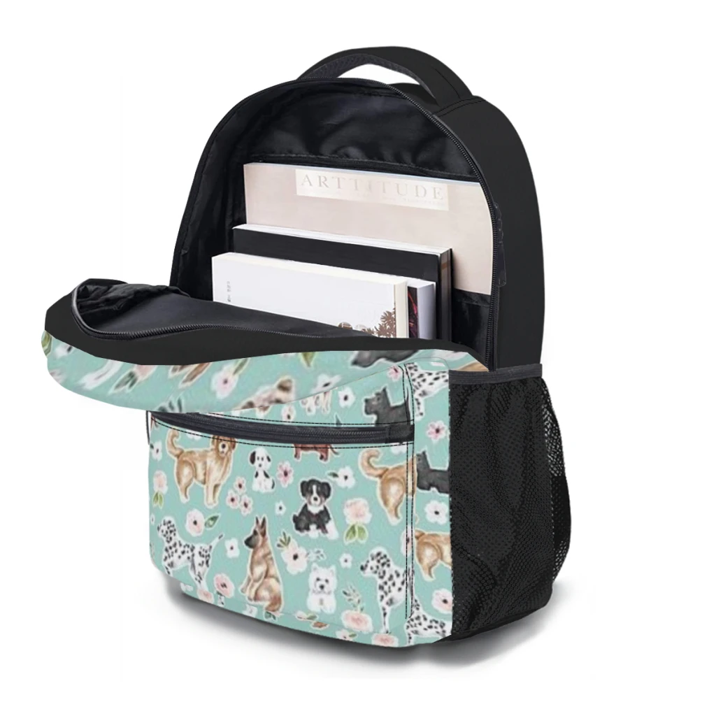 Sac à dos pour ordinateur portable Chiot Art, décor pour animaux de compagnie, haute capacité, étanche, cartable imprimés Girls, 17 ", nouvelle mode