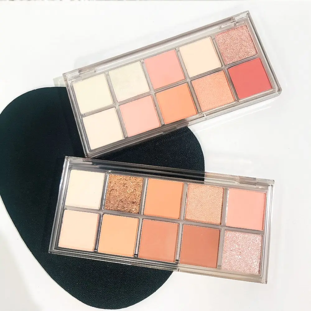 Eyeshadow Palette 10 Color Set Matte Shimmer Earth Tone Pigmented Waterproof Makeup Natural Cosmetic For Office Dating