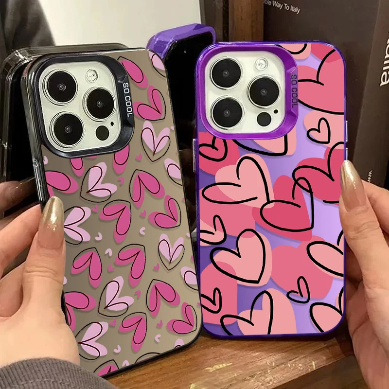 حافظة على شكل قلب وردي لطيف لهاتف Xiaomi Redmi Note 14 14S 13 12 11 Pro Plus 4G 5G 12S 11S 10s 10 9 9S 12C 13C 14C A3 A4 PC #2