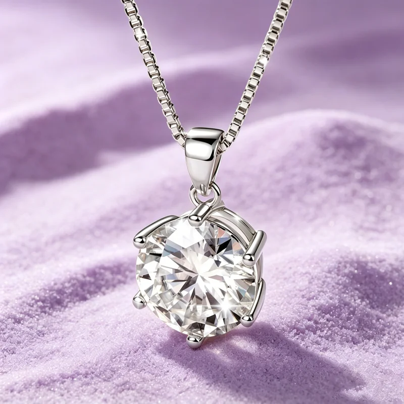 IOGOU Trendy 1-5CT D-Farbe Moissanit Solitär-Anhänger-Halskette für Frauen, 14 Karat Gold gefüllt, verstellbare Kette, Hochzeitsschmuck, Geschenk – Detail 3