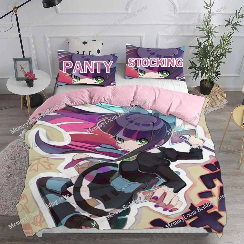 

Anime Panty & Stocking with Garterbelt Theme Bedding Set - Comforter Duvet Cover & Pillow Case Set for Kids & Adults