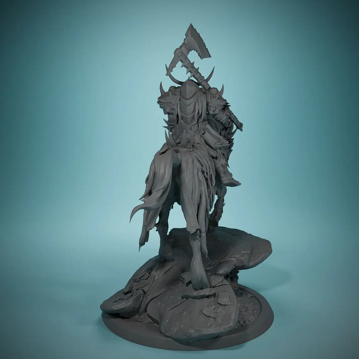 80mm Dark Night Death Horse Board Game Chess Pieces Horseback Warrior Resin Model DIY Coloring Self-assembly Figurines view 2