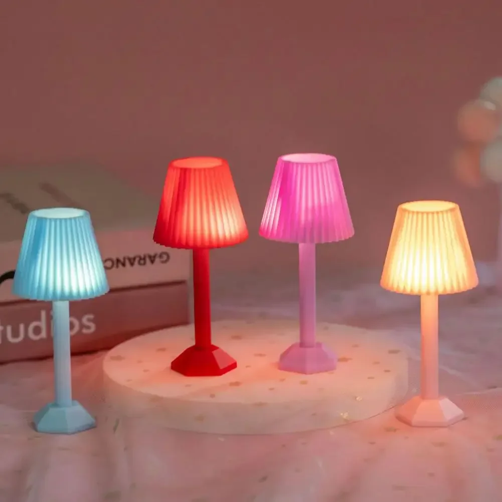 Mini Ornaments Flower Night Lamp Cute Versatile Decorative Table Lamp for Bedroom Desktop Miniature Landscapes