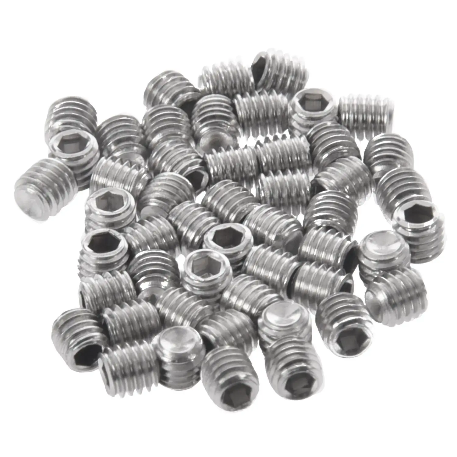 50pcs M3x3mm Stainless Steel Hex Socket Set Cap Point Grub Screws SilverT98C