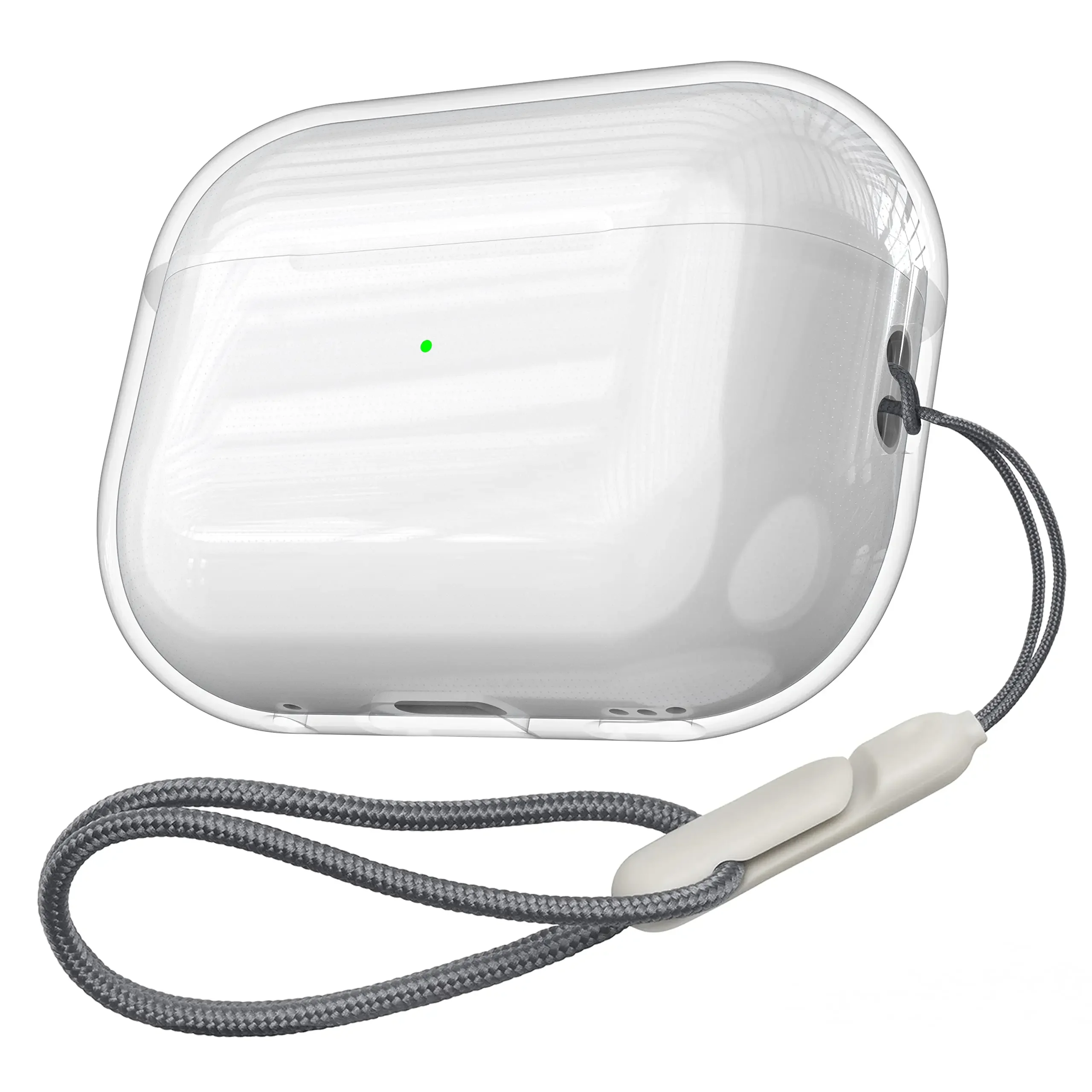 Transparente Hülle für Airpods Pro 3 2. Generation Air Pods 4 Zubehör Durchsichtige Weiche TPU-Kopfhörerabdeckung mit Trageband