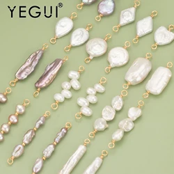 YEGUI MD23,jewelry accessories,hand made,high quality natural pearl,jewelry making,charms,diy pendants,pearl connector,4pcs/lot