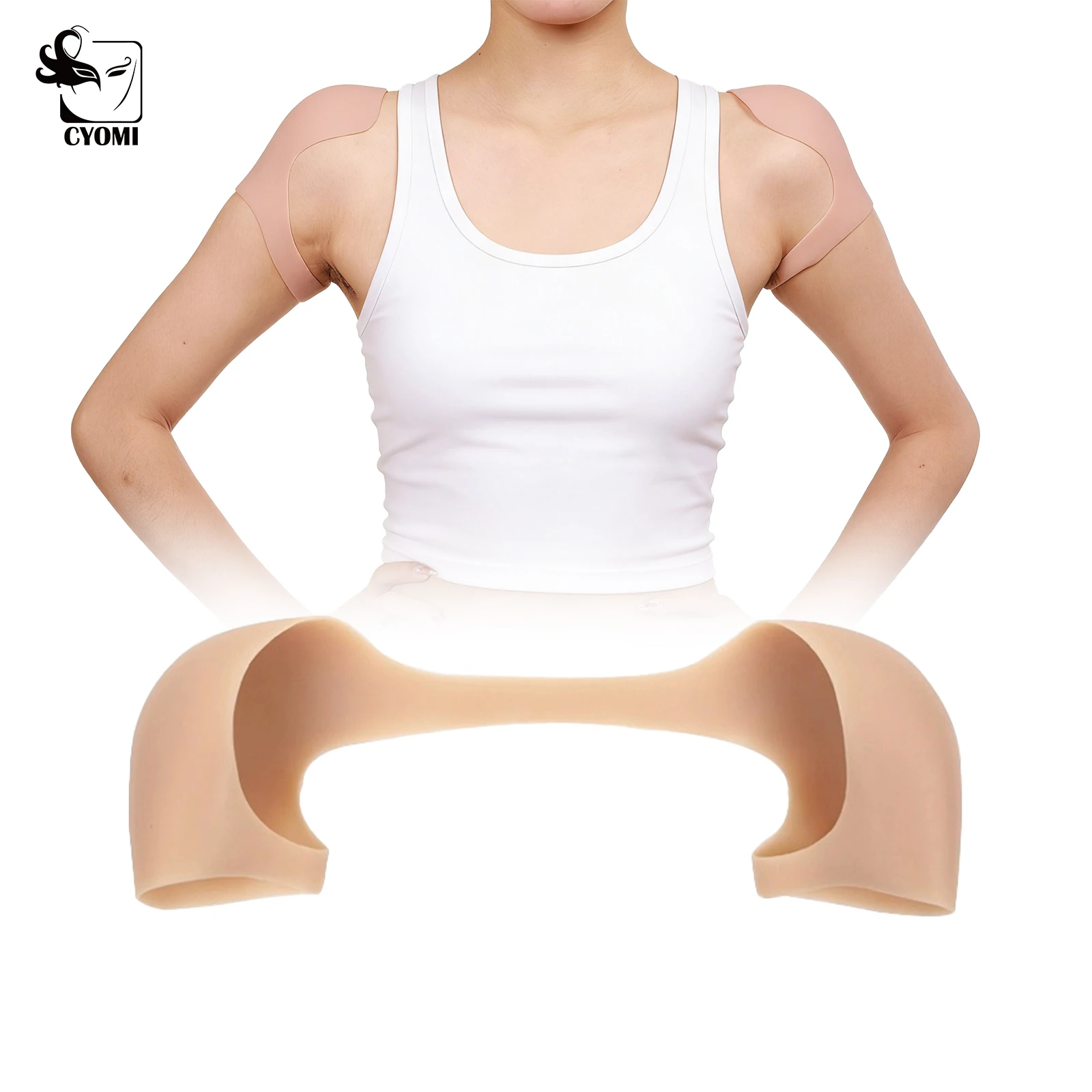 CYOMI Silicone Anti Slip Shoulder Pads Detachable Silicone Invisible Pads Enhance Shoulder Shape Suitable for Men and Women