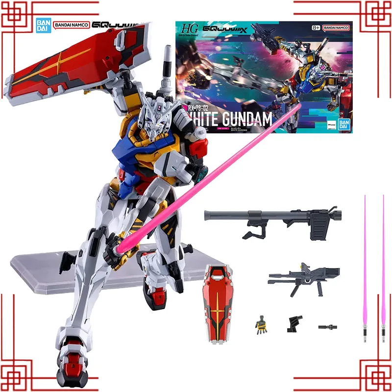 Bandai Gundam Gquuuux modèle Kit véritable HGGQ 1/144 RX-78-02 blanc Gundam Gunpla Anime figurine enfants jouets cadeaux de noël