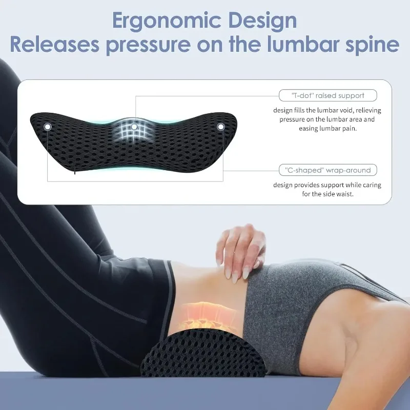 Lendenkissen Ergonomisches Memory-Schaum-Lendenkissen Atmungsaktives Rückenkissen für Bürostühle und Autositze – Detail 9