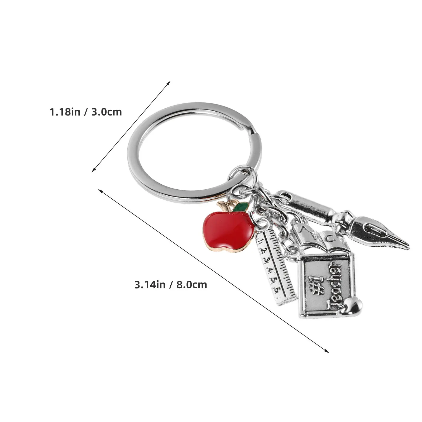 6Pcs Back to School Key Chains Creative Student Motivational Teacher Appreciation Classroom Prizes Graduation Gifts