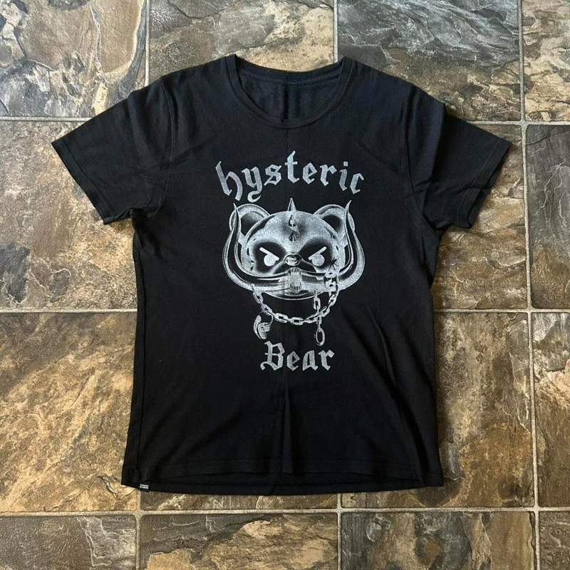 Hysteric Glamour “Eliminate Stress and Anxiety” T-shirt Music Y2K Round Neck Short-sleeved Loose Casual Printed Top