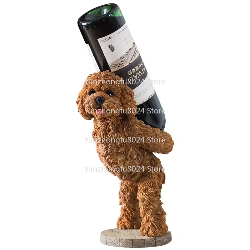 

Resin Teddy Dog Kitchen Decoration Wedding Gifts Wine Bottle Rack