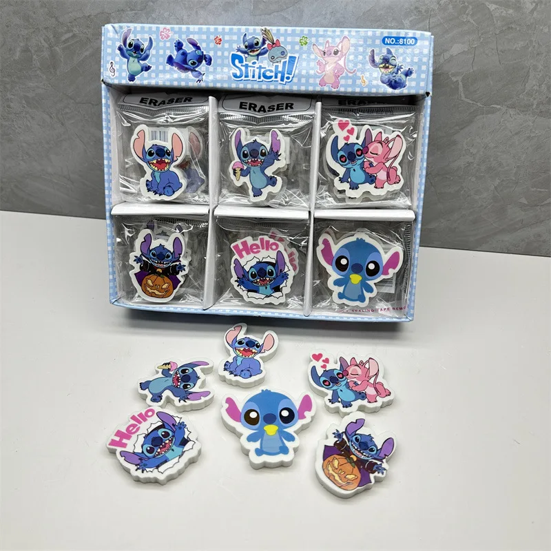 2024 36pcs 1box Cartoon Disney Stitch Style Eraser Pencil Eraser Award Student Supplies Gift Wholesale