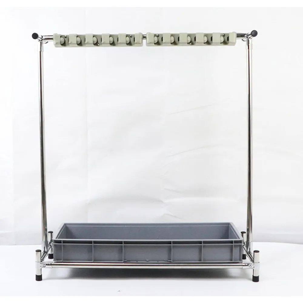 حامل ممسحة ومكنسة من الفولاذ المقاوم للصدأ مثبت على الأرض، رف من الدرجة التجارية للمماسح المبللة والمظلات