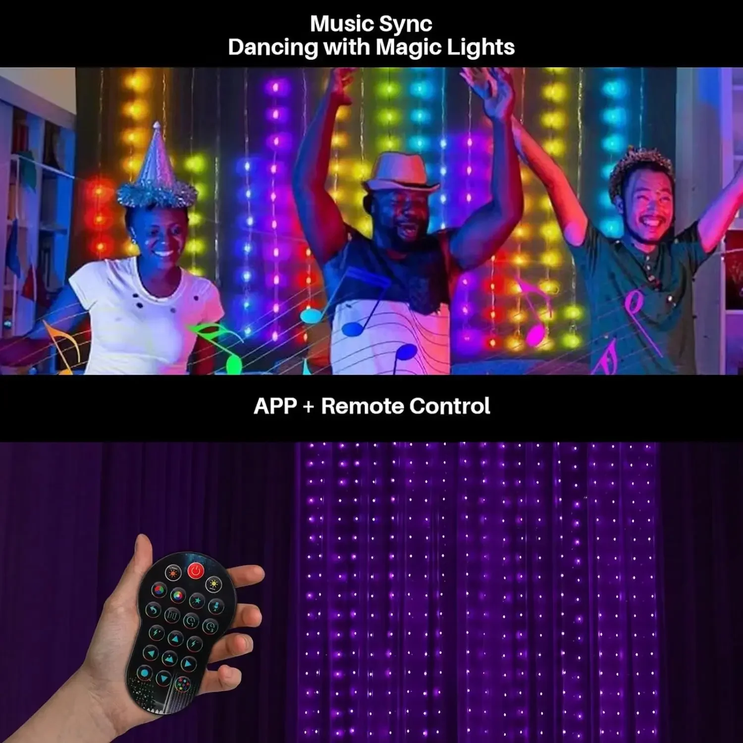 400 المصابيح الستار سلسلة ضوء للبرمجة الذكية APP LED نافذة جارلاند أضواء DIY صورة نص الموسيقى Led أضواء غرفة الديكور