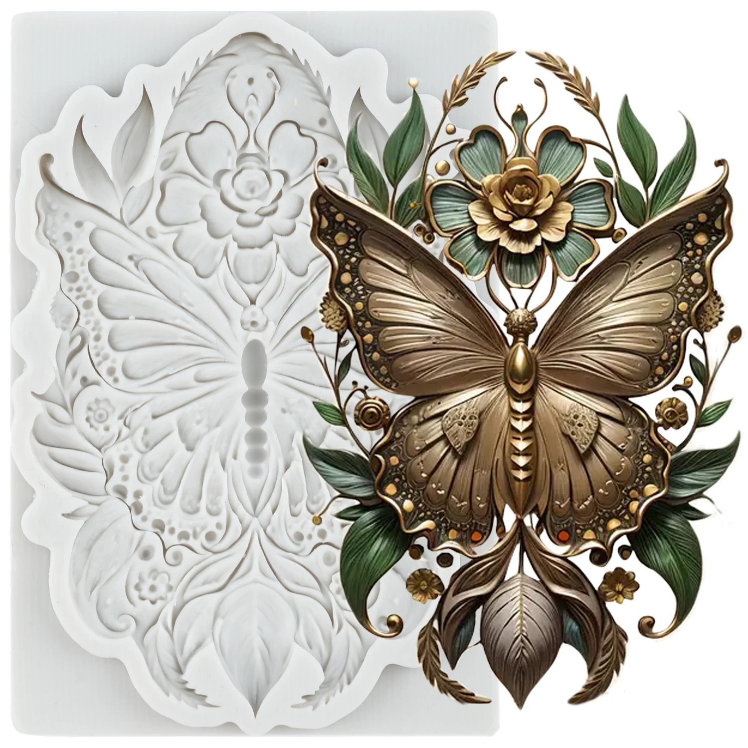 Butterfly Silicone Molds Flower Fondant Cake Decorating Tools Cupcake Topper Chocolate Candy Craft Gum Paste Polymer Clay