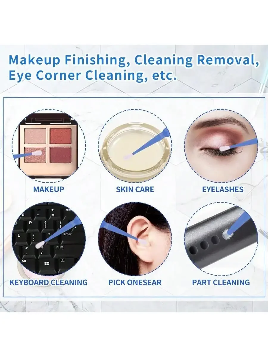 100pcs/Lot Eyelash  Lash Lift Glue Remover Applicators Microblade Makeup Micro Brushes Tool Extension Cleaning Swabs