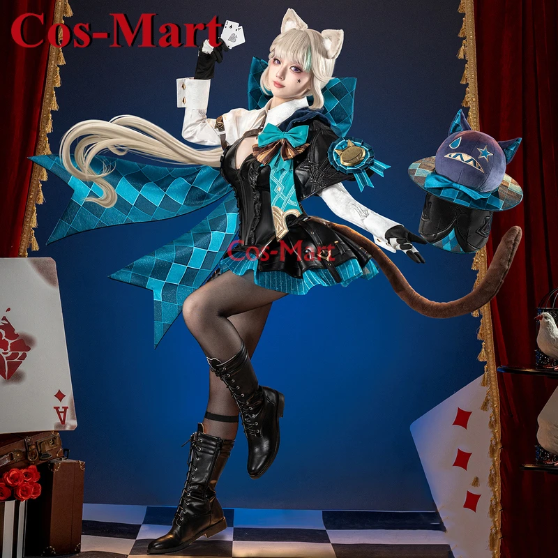 Cos-Mart Hot Game Genshin Impact Lynette Cosplay Costume Magician Sweet Gorgeous Battle Dress Activity Party Role Play Clothing