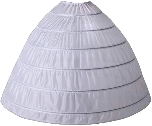 Underskirt Slip Crinoline para mulheres, saia completa, 6 Hoop, vestidos de casamento, 2026