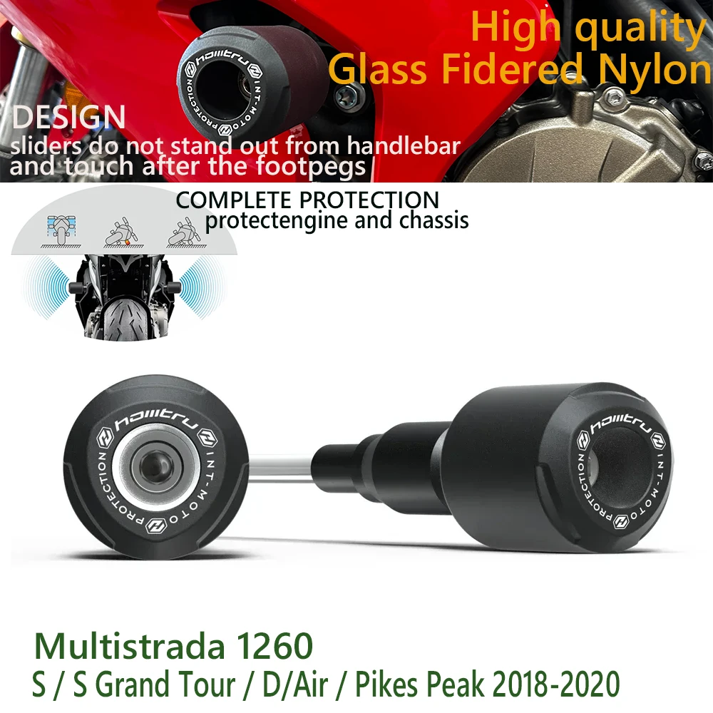 

For Multistrada 1200 / S / S D air / Pikes Peak 2015-2017 Crash Protection Bobbins Fall prevention Dumping protection