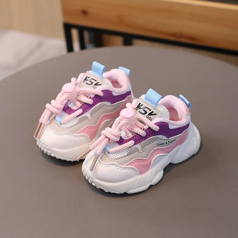 الأطفال منصة الأب أحذية الصبي تنفس شبكة عدم الانزلاق أحذية رياضية مريحة الفتيات اللون حجب لينة سوليد طفل حذاء كاجوال #3