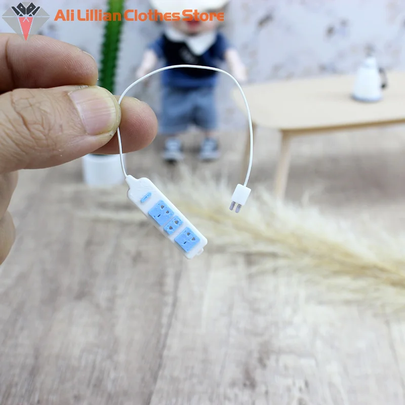 ⭐ CALIENTE ❗   Accesorios para electrodomésticos, enchufe para casa de muñecas 1/12 con Cable, modelo de decoración para casa de muñecas, juguetes para juego de imitación para niños, 1 ud.