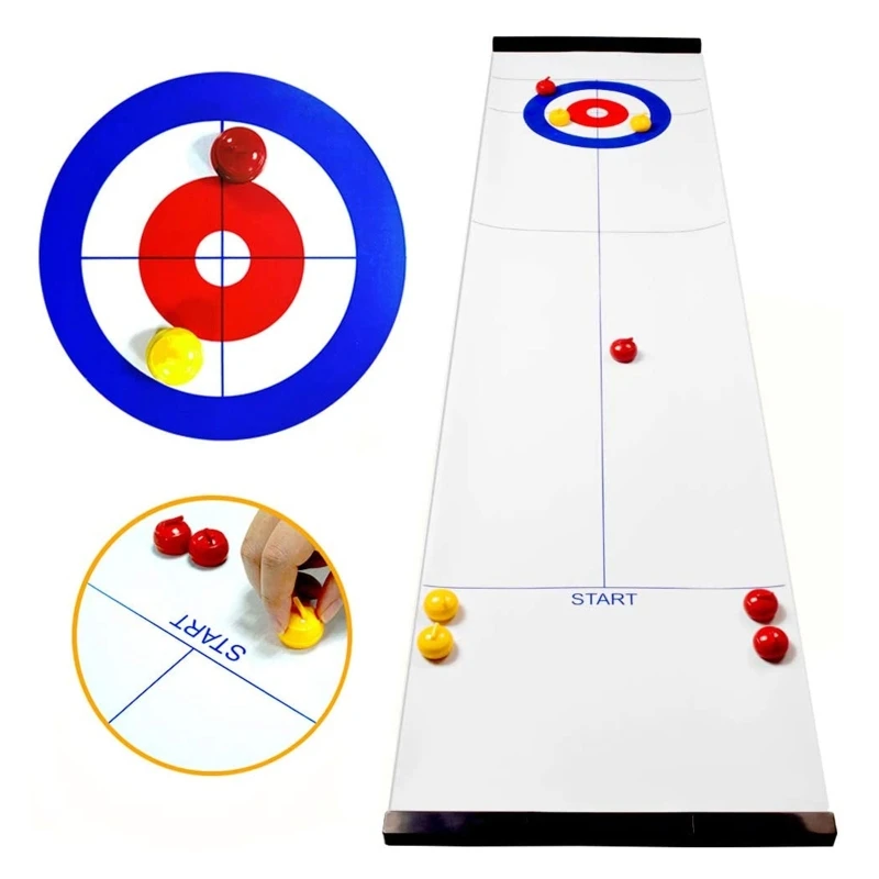 Tabletop Games Curling Game Portable Team Board Games Tabletop Training Family Party Games for Kids Adults Indoor Dropship