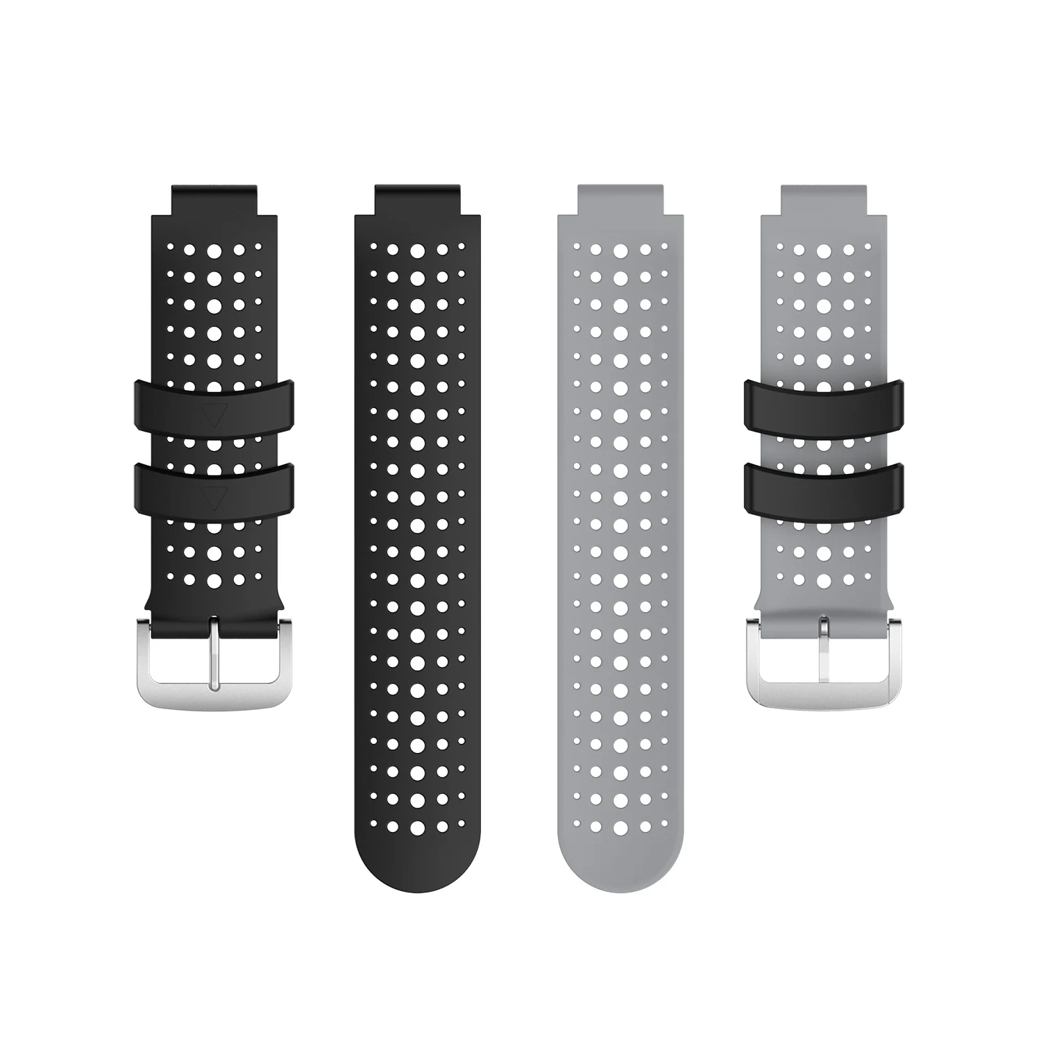 สายสายนาฬิกาข้อมือซิลิโคนสำหรับ garmins Forerunner 220 230 235 620สายรัดข้อมือ735 630พร้อมเครื่องมือซ่อมแซมสีดำ + สีเทา