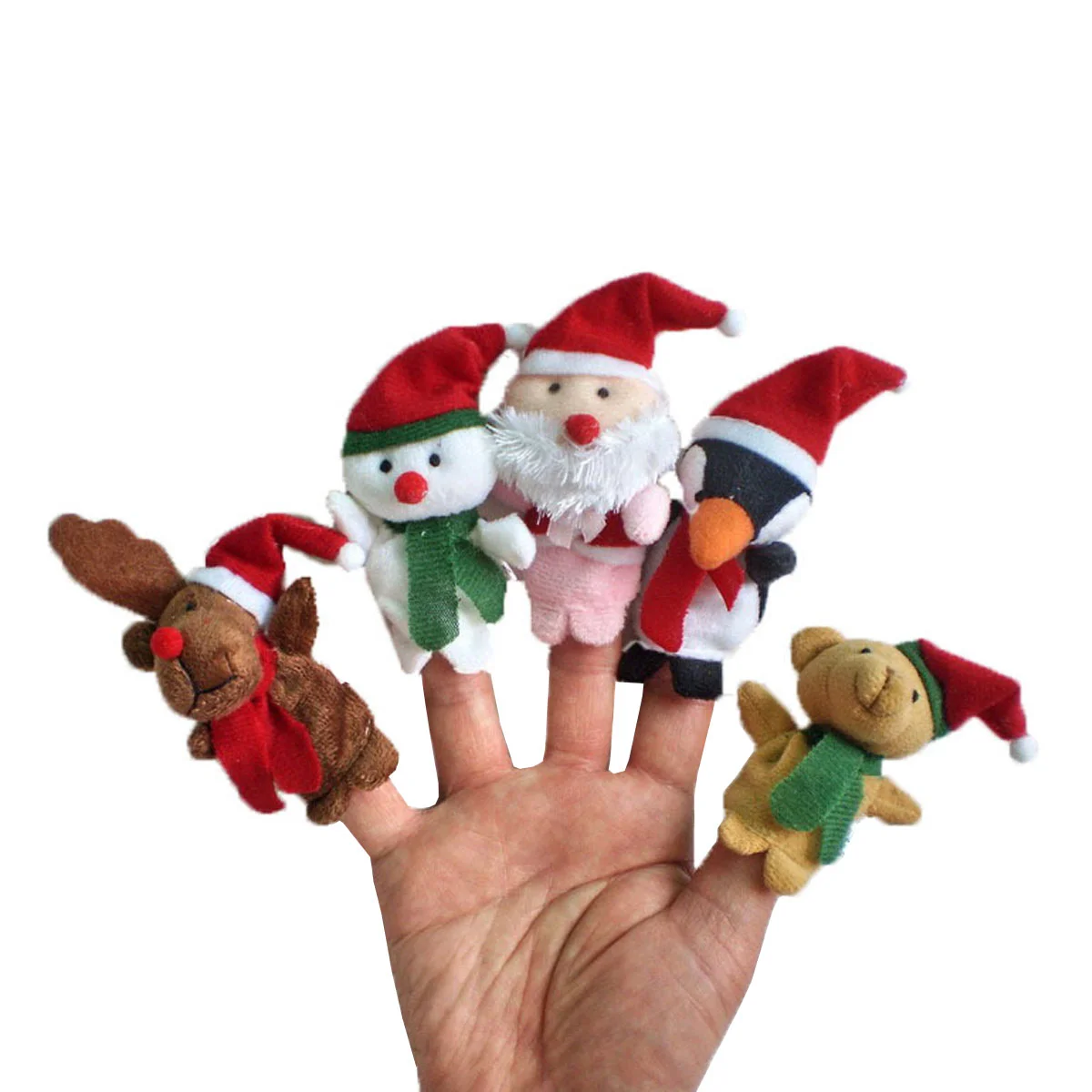 10 Pcs Puzzle Baby Plush Figure Toys Santa Clause Finger Puppet Storytime Puppets Christmas