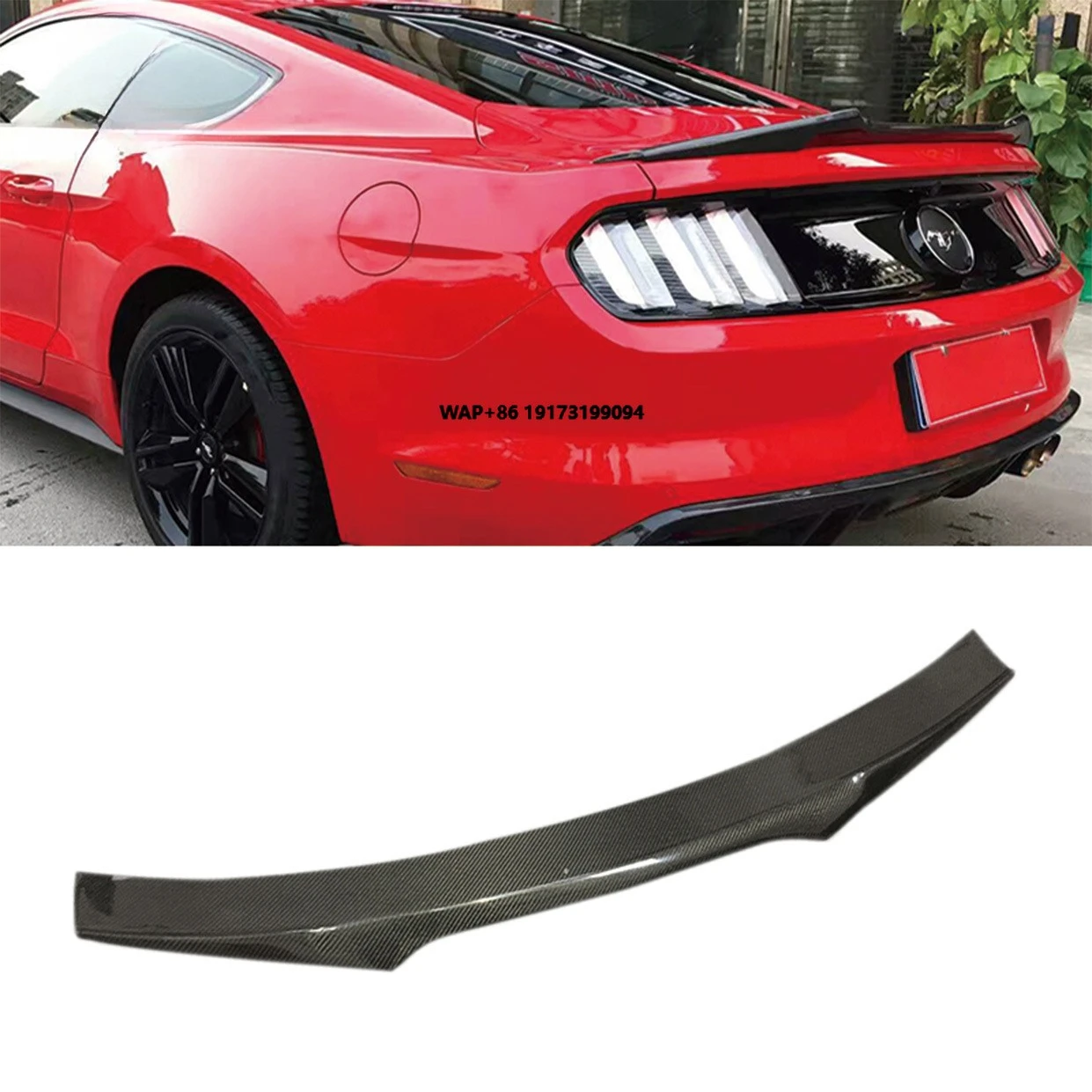 New for  Mustang GT 5.0 2.3T 2015-2022 Bumper Carbon Fiber Rear Spoiler Ducktail Deck Tail Wing Body Kit Accessories