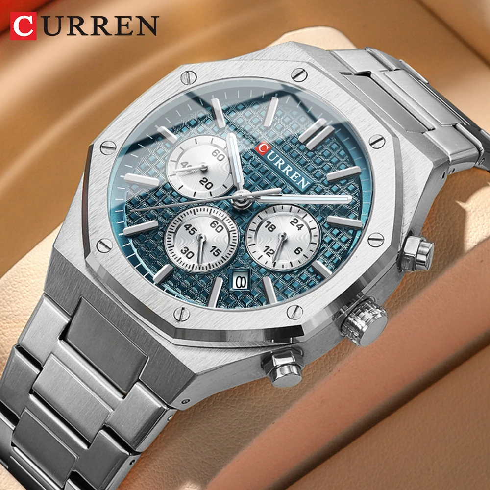 

CURREN 8440 Waterproof Men's Night Light Date Watches Stainless Steel Fashion Brand Top Business Quartz Watch For Men