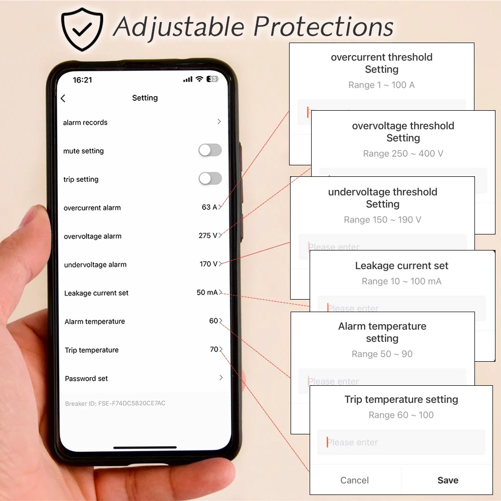Tuya WiFi Drei Phase 4P 100A Auto-Wiedereinschaltung Über Unter Spannung Schutz Prepaid Meter Timer Schalter Stimme fernbedienung – Detail 10